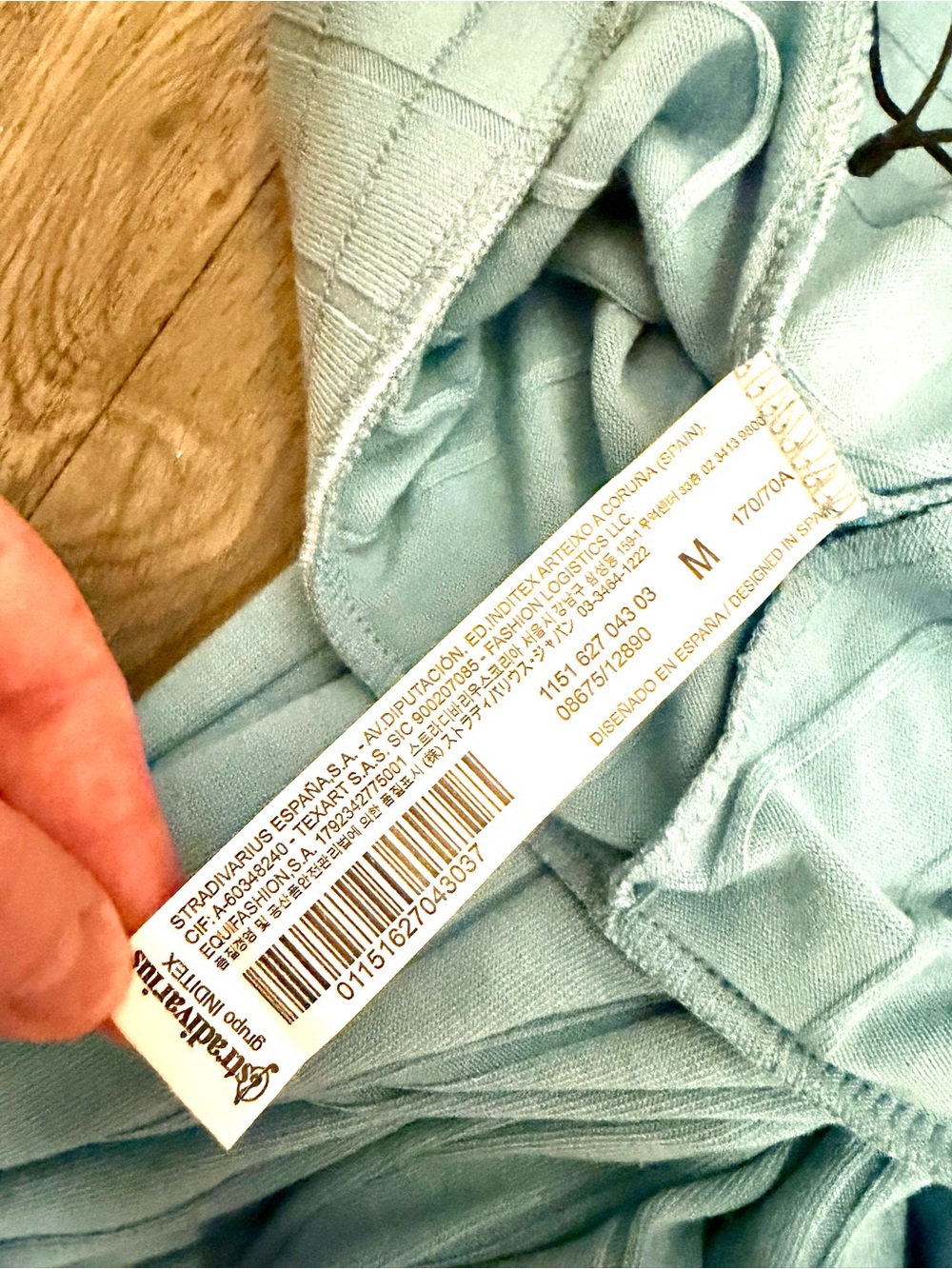 Stradivarius Pale Blue Ribbed Lounge Pants with Drawstring - Picture 6 of 8
